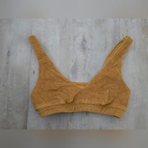 Offline by Aerie Beige Terrycloth Bralette